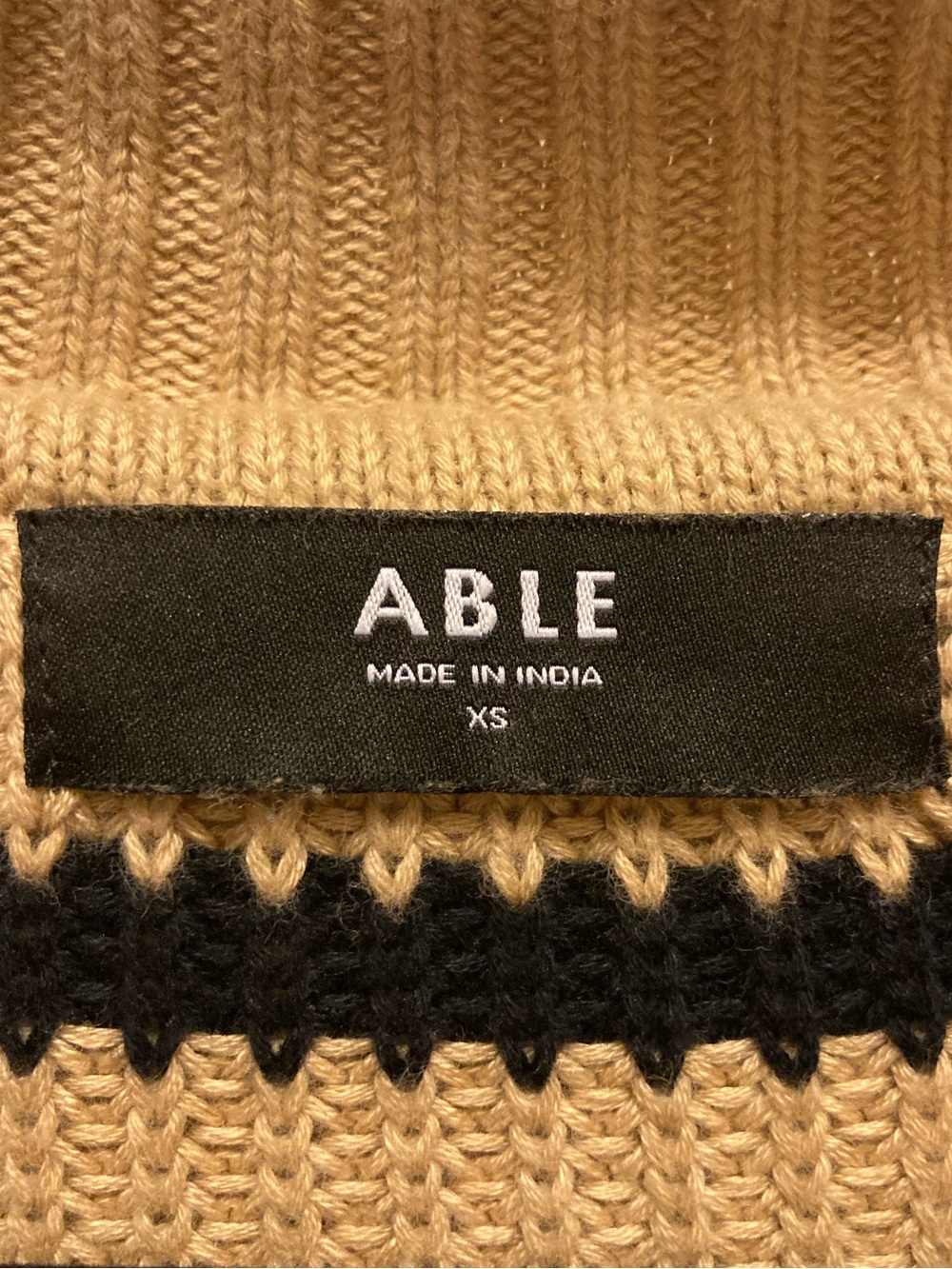 ABLE 100% Organic Cotton Ribbed Knit Sweater